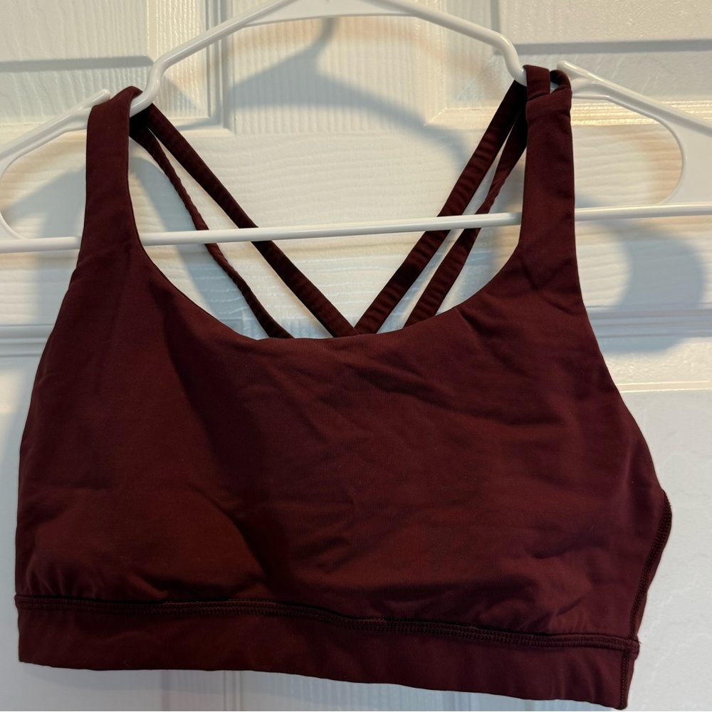 Lululemon Energy Bra *Medium Support, B–D Cups
Garnet